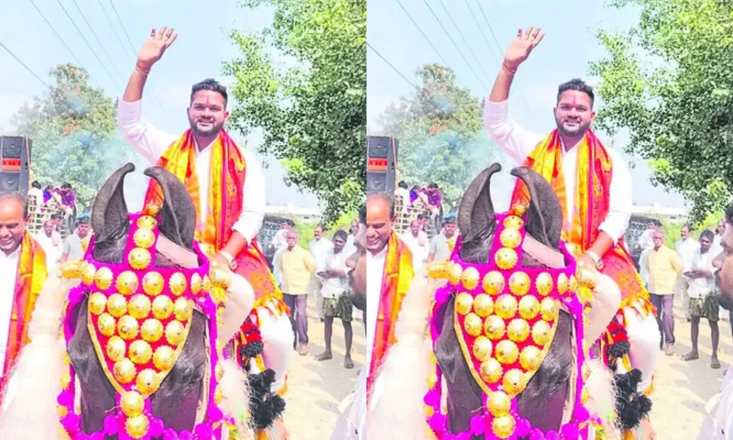 Telangana Local Body Elections: గుర్రంపై వచ్చి.. నామినేషన్‌ వేసి..