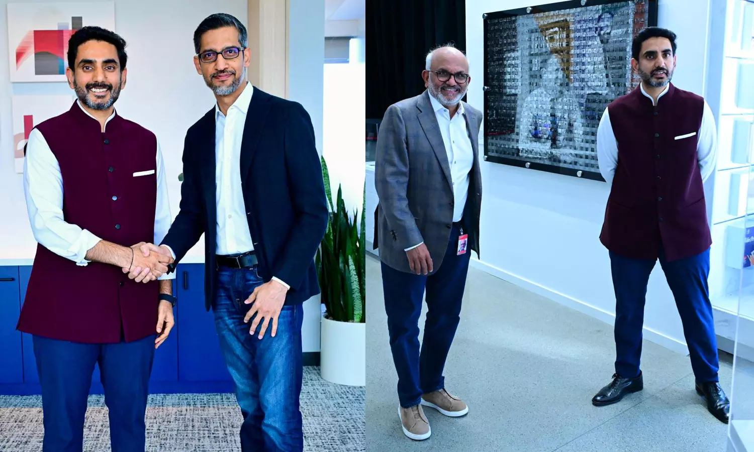 గూగుల్, అడోబ్ సీఈవోలతో మంత్రి లోకేష్ భేటీ