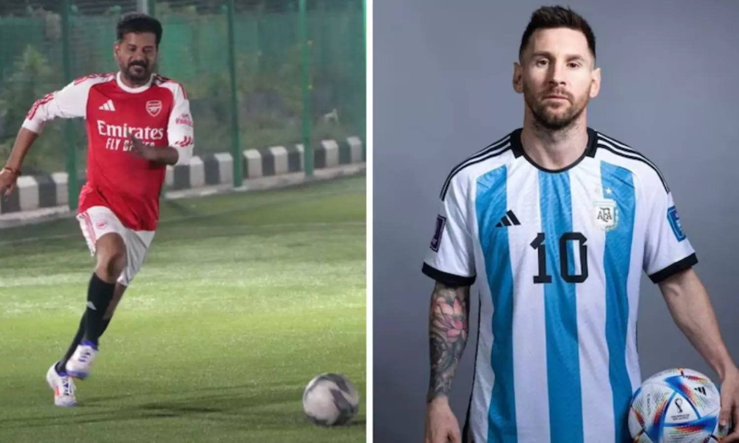 Football Fever in Hyderabad: మెస్సీతో ఫ్రెండ్లీ మ్యాచ్కు సీఎం రేవంత్ రెడీ.. హైదరాబాద్లో రేపే మెస్సీ మ్యాచ్ Football Fever in Hyderabad: మెస్సీతో ఫ్రెండ్లీ మ్యాచ్కు సీఎం రేవంత్ రెడీ.. హైదరాబాద్లో రేపే మెస్సీ మ్యాచ్