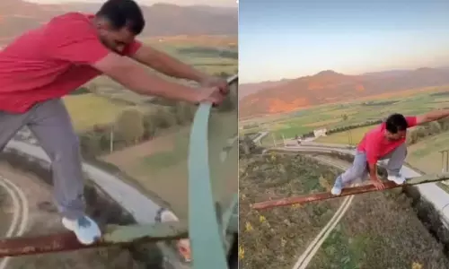 Viral Video : యమధర్మరాజు కూడా షాక్ అయ్యే స్టంట్.. చూస్తుంటేనే కళ్ళు తిరుగుతున్నాయి