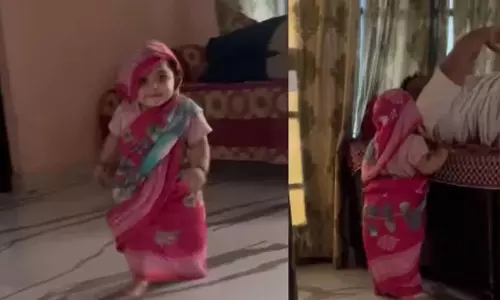 Viral Video : చిన్నారి చీర కట్టు చూస్తుంటే హీరోయిన్లు కూడా తల దించుకోవాల్సిందే..ర్యాంప్ వాక్ అదిరింది