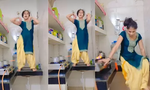 Viral Video : వంట గదిలో విన్యాసాలు..లైకులు రాలేదు కానీ..దెబ్బలు మాత్రం గట్టిగానే తగిలాయి