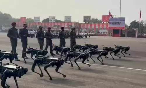 Army Tech: గణతంత్ర దినోత్సవ రిహార్సల్స్‌లో రైఫిల్‌తో కూడిన రోబోటిక్ డాగ్‌ను ప్రదర్శించిన భారత సైన్యం