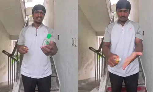 Viral Video: సోషల్ మీడియా పిచ్చి..శానిటైజర్ తో నిప్పు రాజేసి బుక్కైన కుర్రాడు