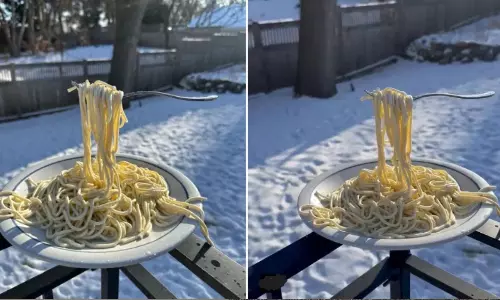 Viral Video : అమెరికాలో చలి బీభత్సం..మైనస్ 21 డిగ్రీల చలిలో గడ్డ కట్టిన నూడిల్స్
