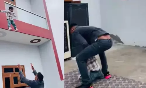 Viral Video : వీడు పసివాడు కాదు..పక్కా స్పైడర్ మ్యాన్..తండ్రిపై బుడ్డోడి నమ్మకానికి సలాం కొట్టాల్సిందే