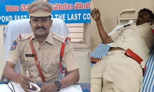 Sangareddy: సంగారెడ్డి జిల్లాలో తప్పిన పెను ప్రమాదం: పోలీస్ వాహనాన్ని ఢీకొట్టిన లారీ.. ఎస్సైకి గాయాలు! Sangareddy: సంగారెడ్డి జిల్లాలో తప్పిన పెను ప్రమాదం: పోలీస్ వాహనాన్ని ఢీకొట్టిన లారీ.. ఎస్సైకి గాయాలు!