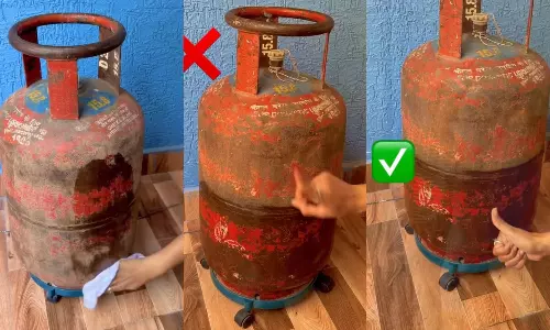 Kitchen tips: వంటగ్యాస్ సిలిండర్లో ఎంత గ్యాస్ మిగిలి ఉందో తెలుసుకోవడానికి తడి గుడ్డ చిట్కా Kitchen tips: వంటగ్యాస్ సిలిండర్లో ఎంత గ్యాస్ మిగిలి ఉందో తెలుసుకోవడానికి తడి గుడ్డ చిట్కా