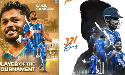 Sanju Samson: టీ20 ప్రపంచ కప్ టోర్నీలో సంజూ శామ్సన్ హ్యాట్రిక్ హాఫ్ సెంచరీలతో రికార్డు సృష్టించారు.