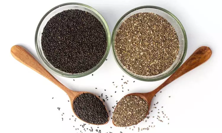 Chia seeds and sabja seeds