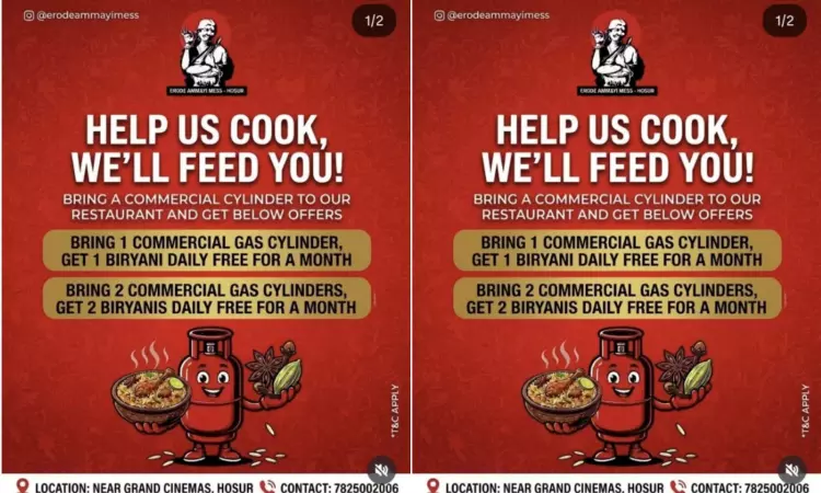 LPG Crisis: బంపర్ ఆఫర్.. ఒక సిలెండర్ ఇవ్వండి..నెలంతా బిర్యానీ ఫ్రీగా తినండి