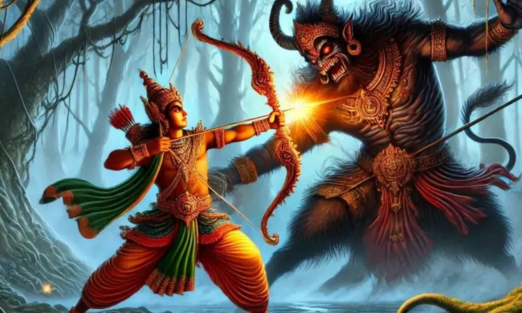 Shatrughnas Victory over Lavanasura Shatrughnas Victory over Lavanasura