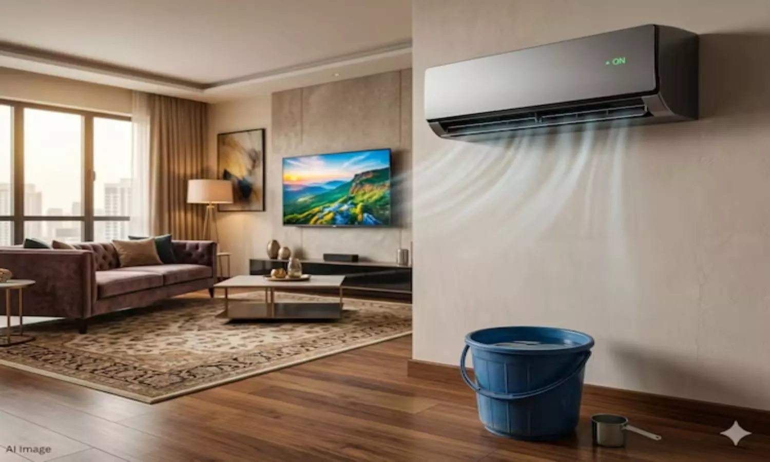 Bucket of Water in AC Room