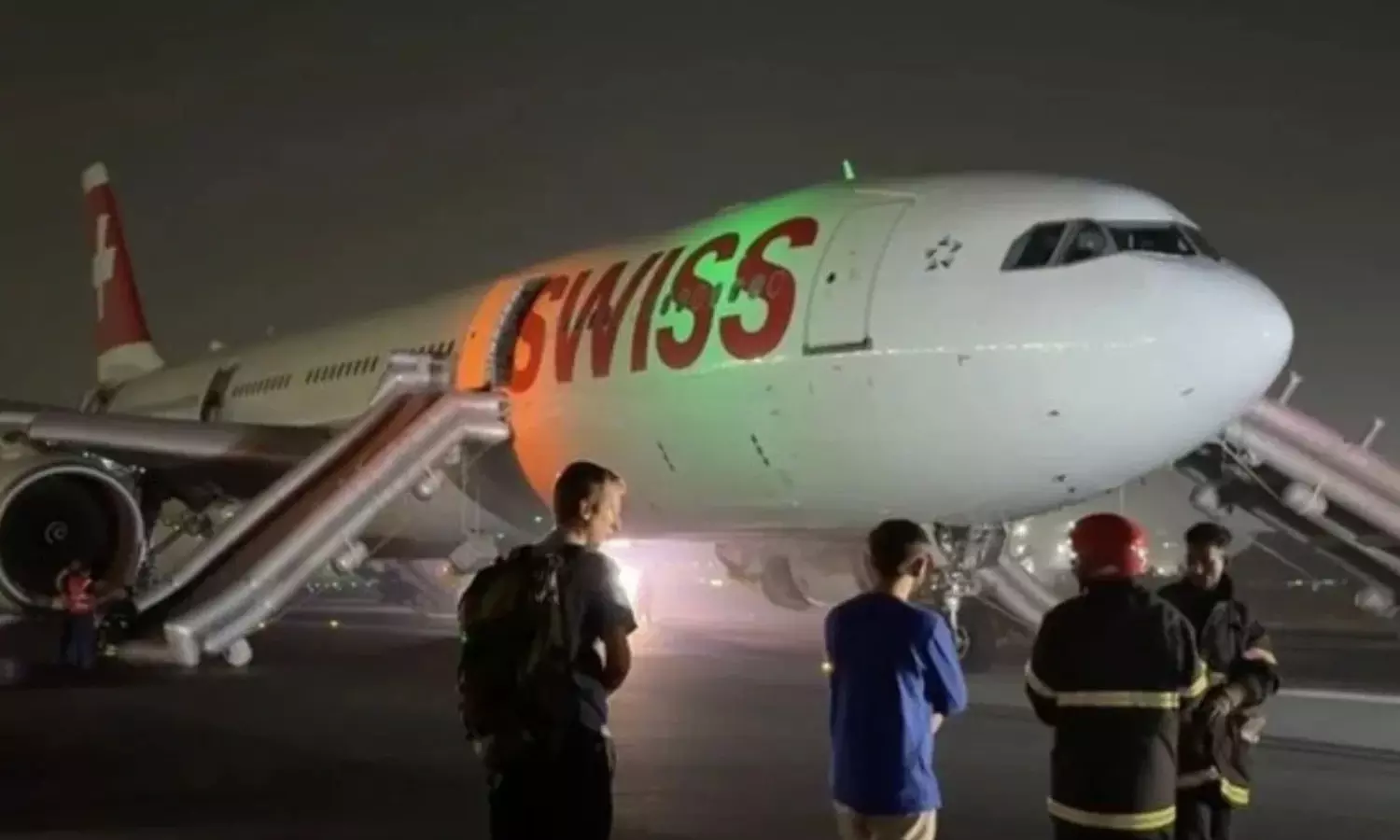 Swiss Air Flight Catches Fire