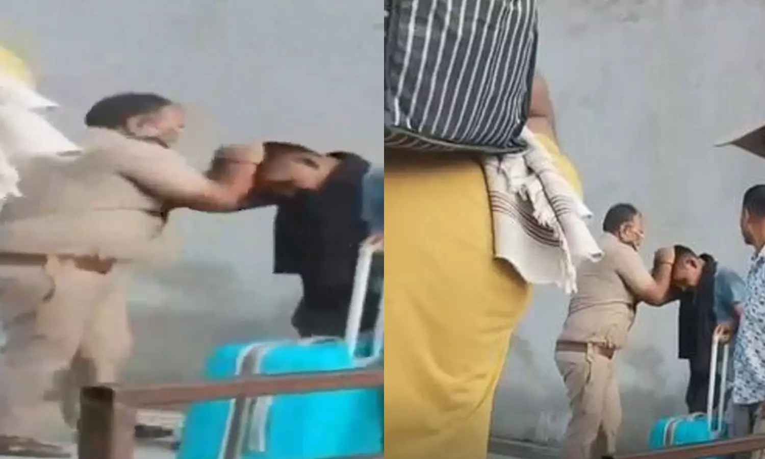 surat railway station police assault passenger viral video