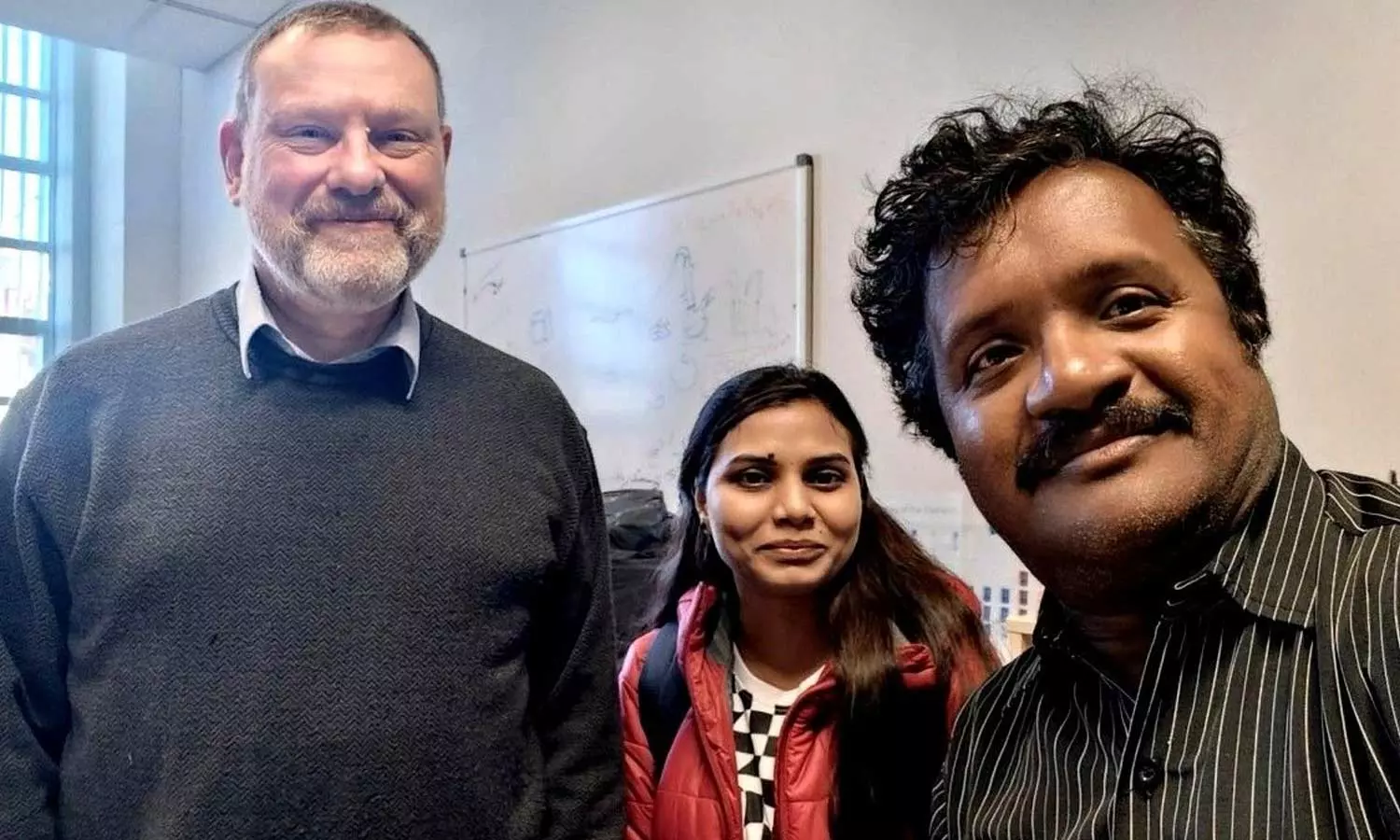 (From L to right): Prof. Duncan H. Gregory, University of Glasgow with Prajakta Dange and Dr. Pratap Kollu, University of Hyderabad (From L to right): Prof. Duncan H. Gregory, University of Glasgow with Prajakta Dange and Dr. Pratap Kollu, University of Hyderabad