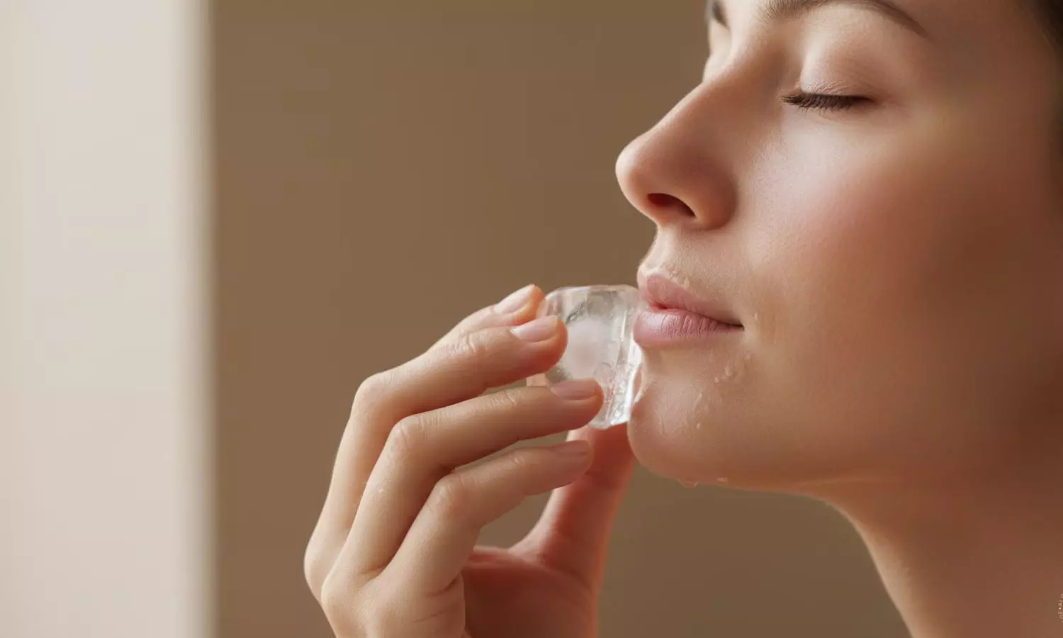 Rubbing Ice on Face Rubbing Ice on Face
