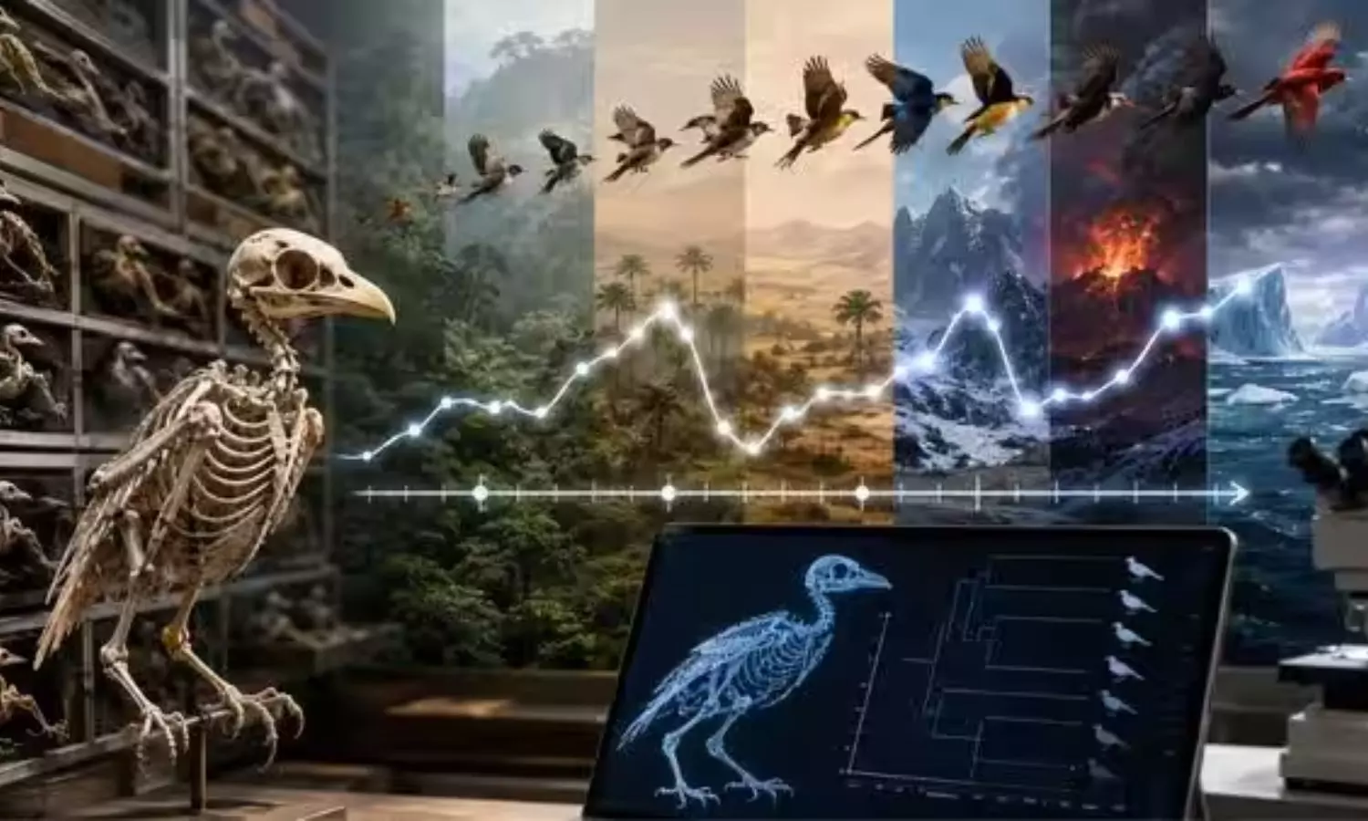 AI Bird Evolution Study: ఏఐ సంచలన విశ్లేషణ... 4.5 కోట్ల సంవత్సరాలనాటి చరిత్ర బట్టబయలు AI Bird Evolution Study: ఏఐ సంచలన విశ్లేషణ... 4.5 కోట్ల సంవత్సరాలనాటి చరిత్ర బట్టబయలు
