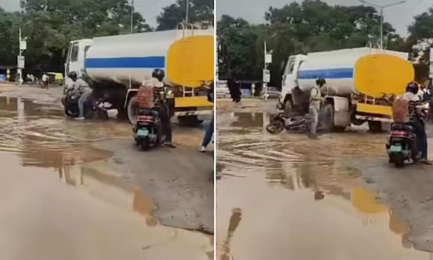 Viral Video : యూ-టర్న్లో బైకర్కి తృటిలో తప్పిన మృత్యువు.! Viral Video : యూ-టర్న్లో బైకర్కి తృటిలో తప్పిన మృత్యువు.!