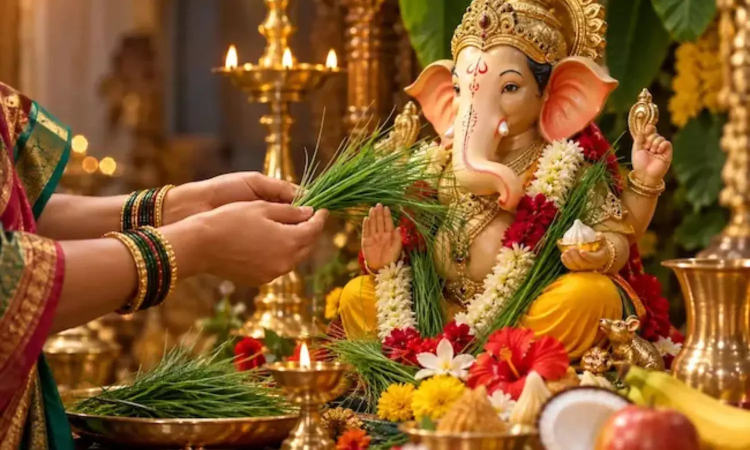 Ganesh Chaturthi: వినాయకచవితి స్పెషల్‌... వినాయకపూజలో గరిక రహస్యం... ఇలా సమర్పించండి