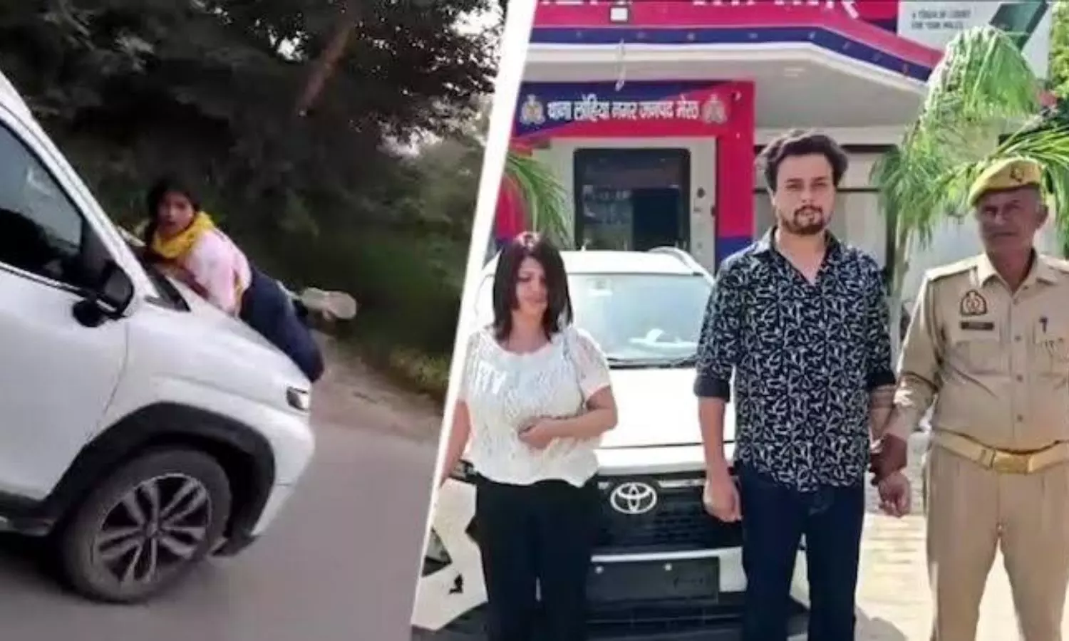Meerut car bonnet viral Meerut car bonnet viral